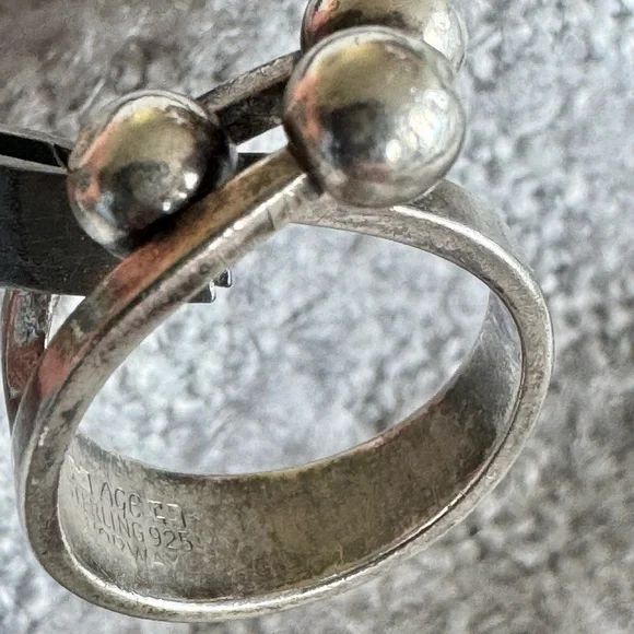 Vintage Anna Greta Eker Silver Modernist ‘Jester’ Sterling Silver Ring - Picture 12 of 15